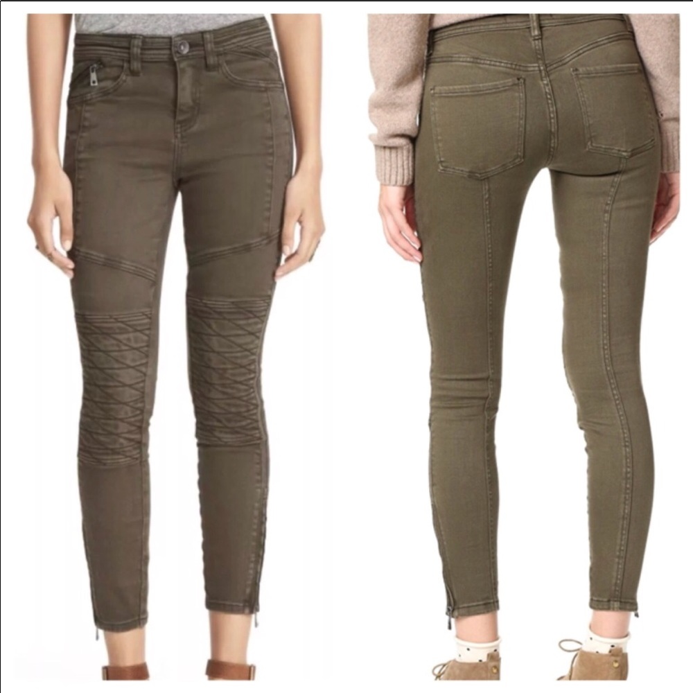 Free People stretch Midnight Magic Moto skinny